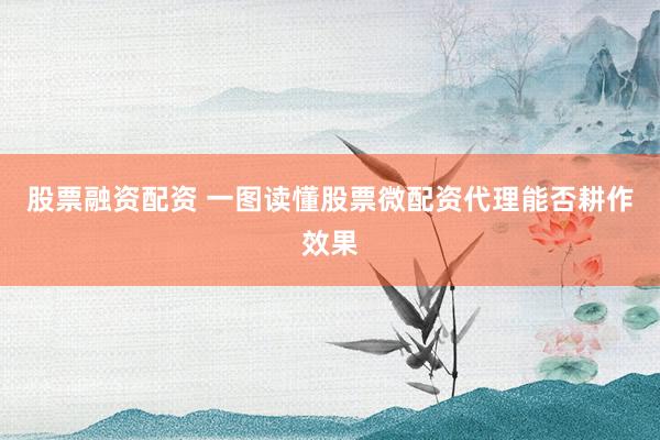 股票融资配资 一图读懂股票微配资代理能否耕作效果